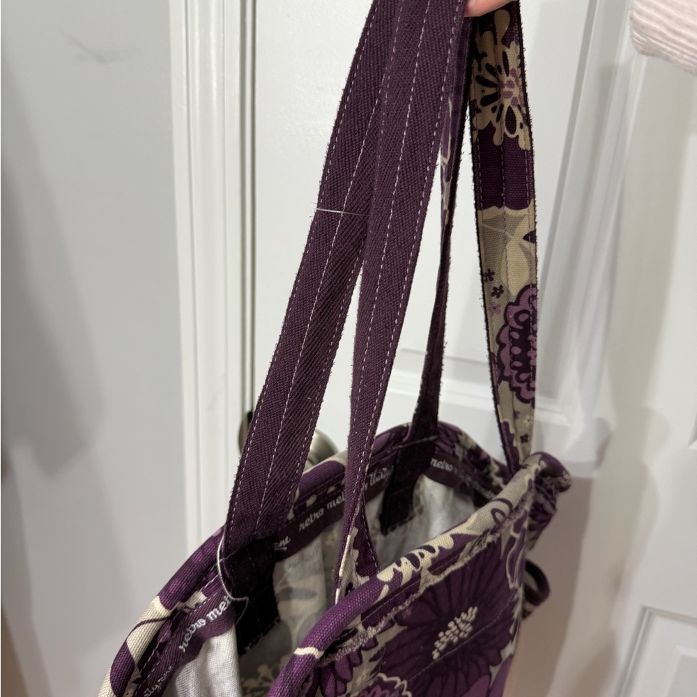 Thirty-One Retro Metro Small Tote Purple Floral Everyday Bag Organizer Travel - Picture 11 of 12